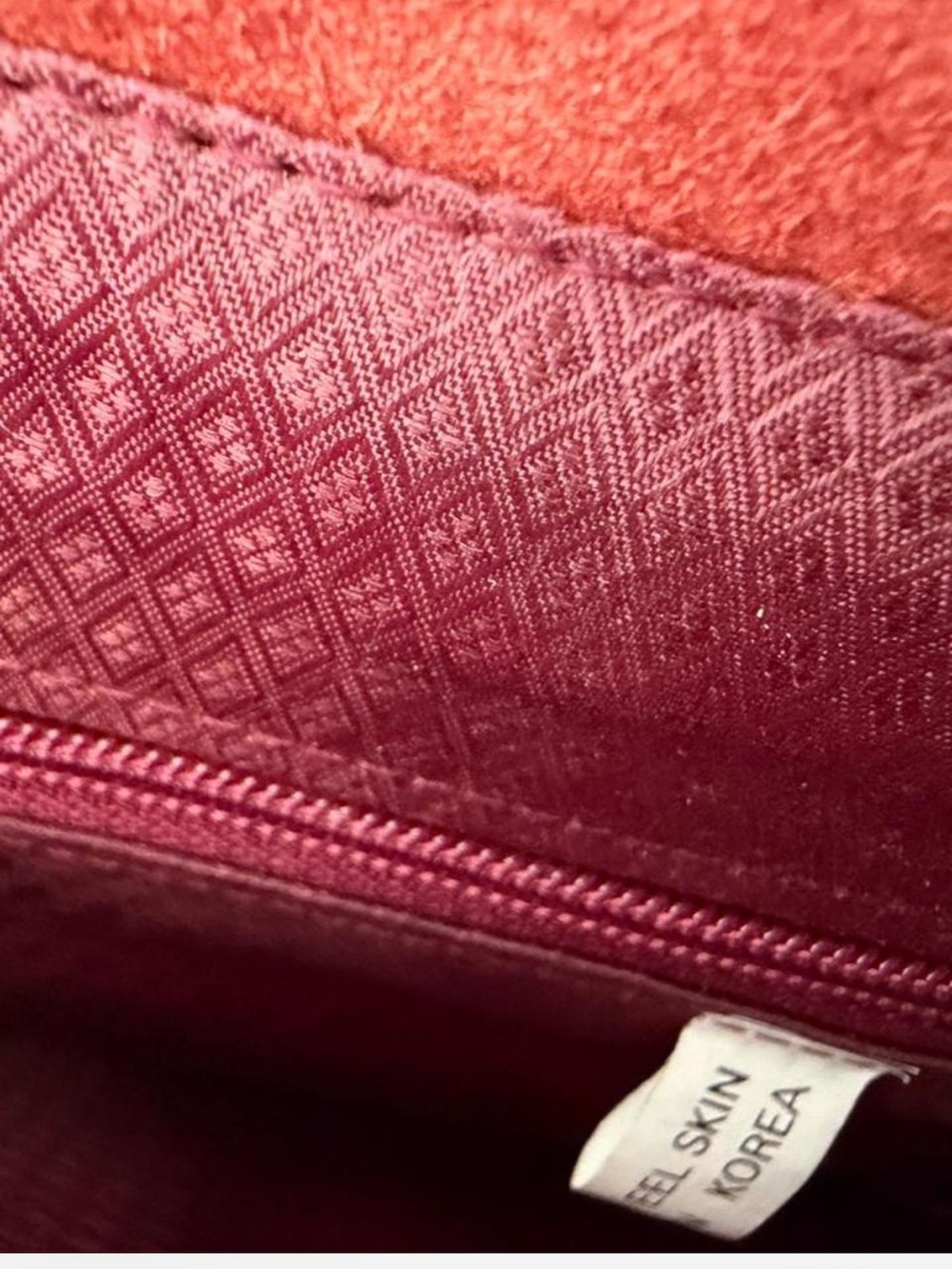 Vintage Burgundy Eel Skin Crossbody Purse / Envelope Clutch - Picture 5 of 7